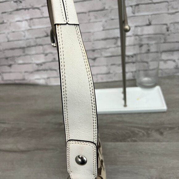 Coach Signature Brown and Cream Shoulder Bag - Picture 3 of 9